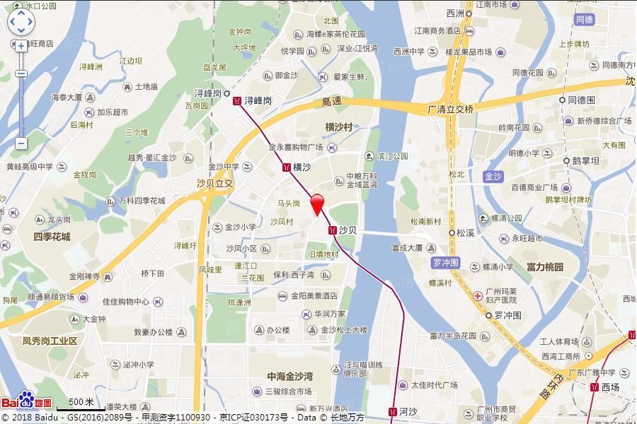 广州城投·保利金沙大都汇(商用)位置交通图