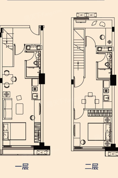 2室0厅0卫0厨户型图